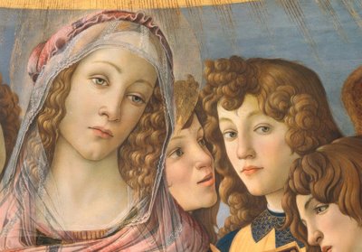 Maria mit dem Kinde und sechs Engeln von Sandro Botticelli